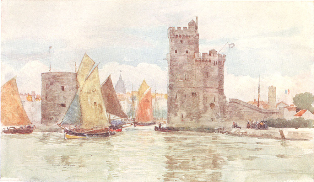 CHARENTE-MARITIME. Entrance to the Harbour. La Rochelle. Sailing boats 1907